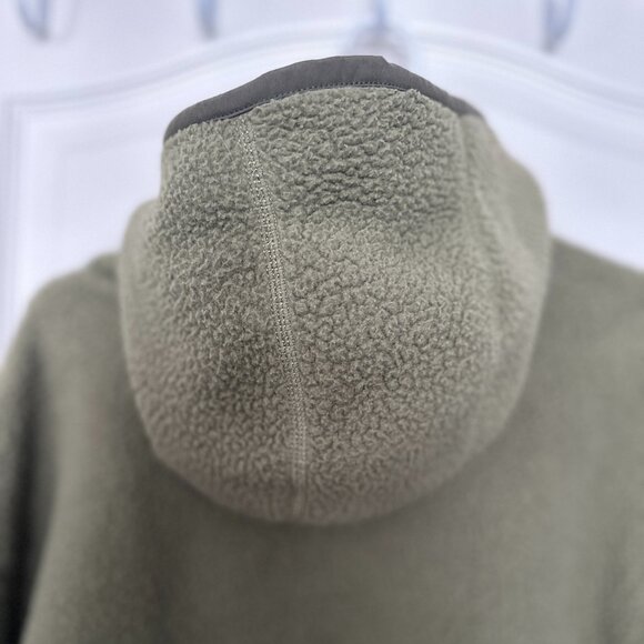 Northface Long Cragmont Polar Fleece Coat Jacket Green Size Medium Volcom - Picture 9 of 10